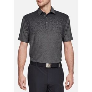 Under Armour Playoff Performance Cross Stripe Golf Polo Charcoal Grey Size Small
